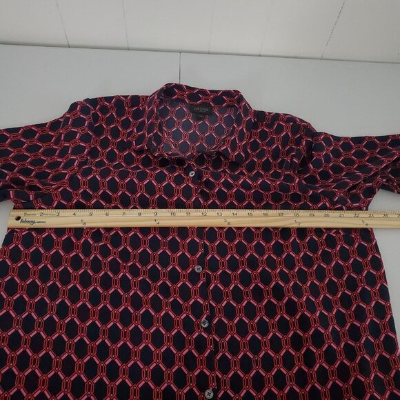 J Jill Womens Wearever Blue Geometric Easy Care Button Up Blouse Size L Career - Picture 6 of 8